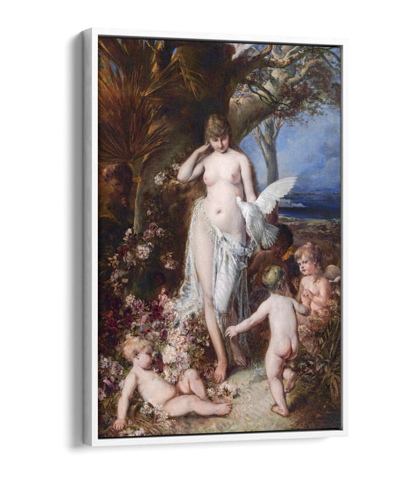 HANS MAKART, ALLEGORY OF LOVE -FLOAT EFFECT CANVAS WALL ART PRINT