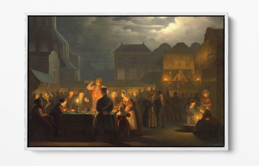 PETRUS VAN SCHENDEL, AT THE FAIR -FLOAT EFFECT CANVAS WALL ART PIC PRINT