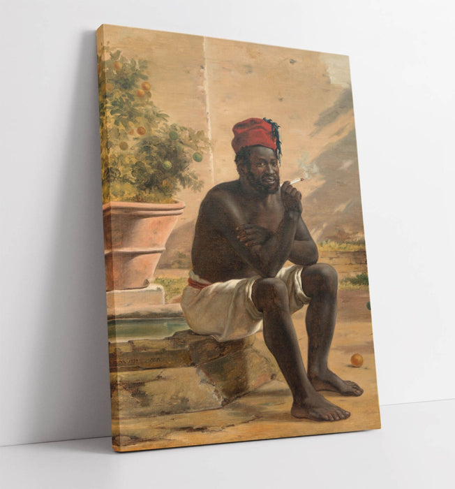 MARTINUS RORBYE, SITTING NUBIAN -CANVAS WALL ARTWORK PIC PRINT