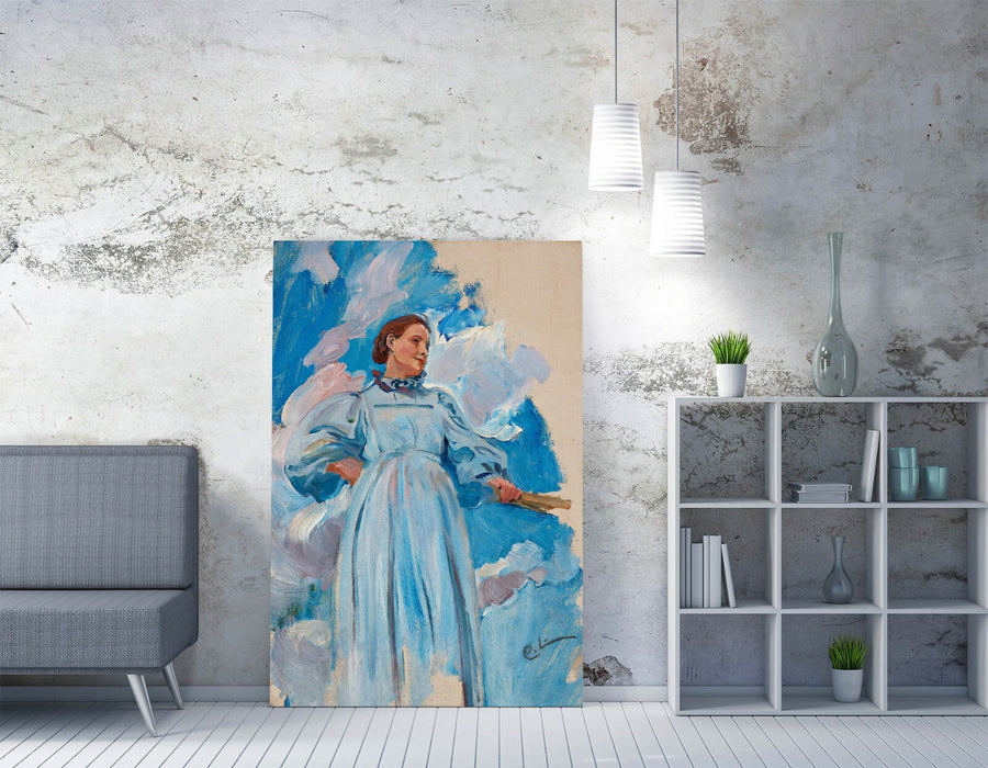 CARL LARSSON, WOMAN AND SKY  -CANVAS WALL ART CANVAS ART PRINT- IDYLLIC PAINTING