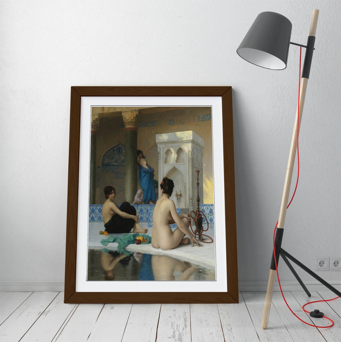 Framed Wall Art – Jean-Leon Gerome After The Bath Poster Print, Matte Paper, Ready To Hang