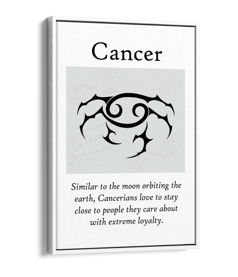 Cancer Star Sign Canvas – Handmade Zodiac Wall Art with Float Effect Frame