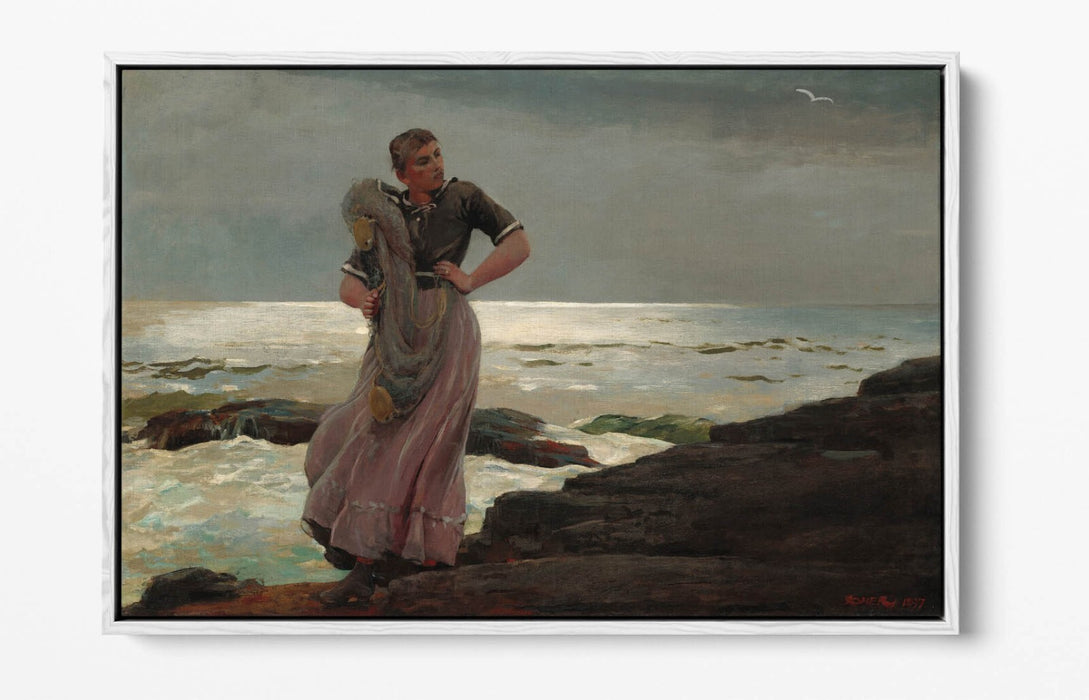 WINSLOW HOMER, A LIGHT ON THE SEA -FLOAT EFFECT CANVAS WALL ART PRINT