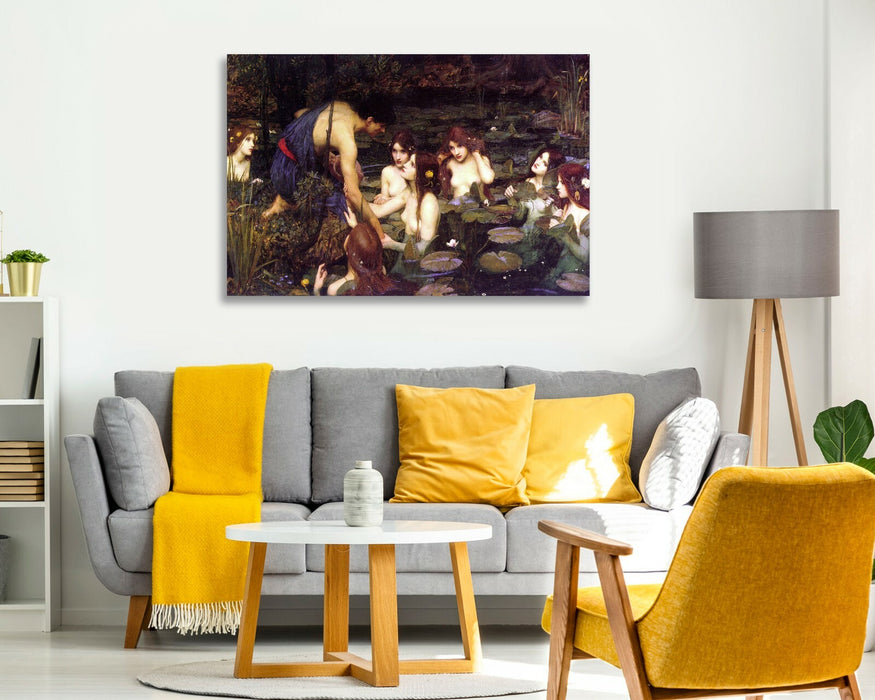 CANVAS WALL ART ARTWORK FRAMED PRINT John William Waterhouse Hylas and the Nymph