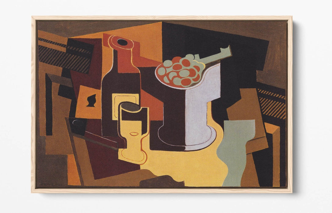 JUAN GRIS, BOTTLE AND FRUIT BOWL -FLOAT EFFECT CANVAS WALL ART PRINT