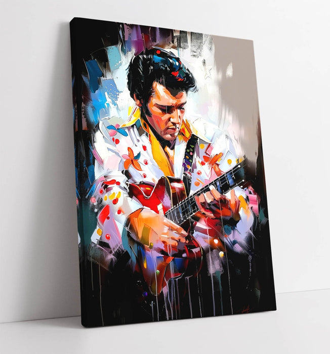 Elvis Canvas Print - Cool Splash Portrait on Archival Grade Canvas Wall Art
