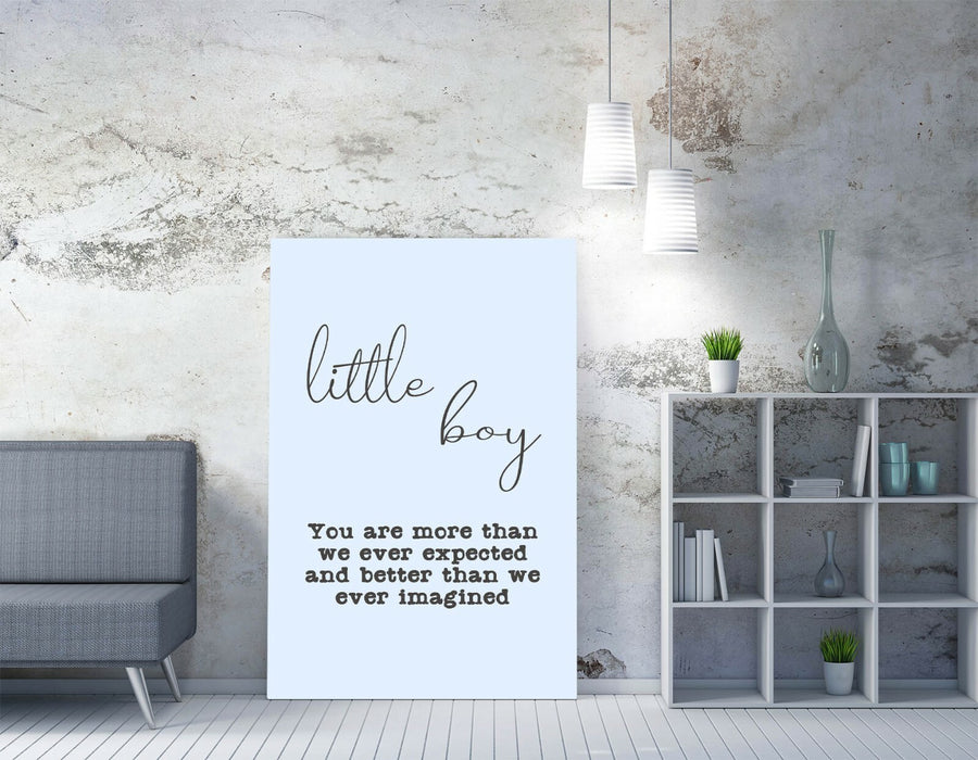 "LITTLE BOY" NURSERY BABY KIDS ROOM QUOTE SLOGAN -CANVAS WALL ART PICTURE PRINT