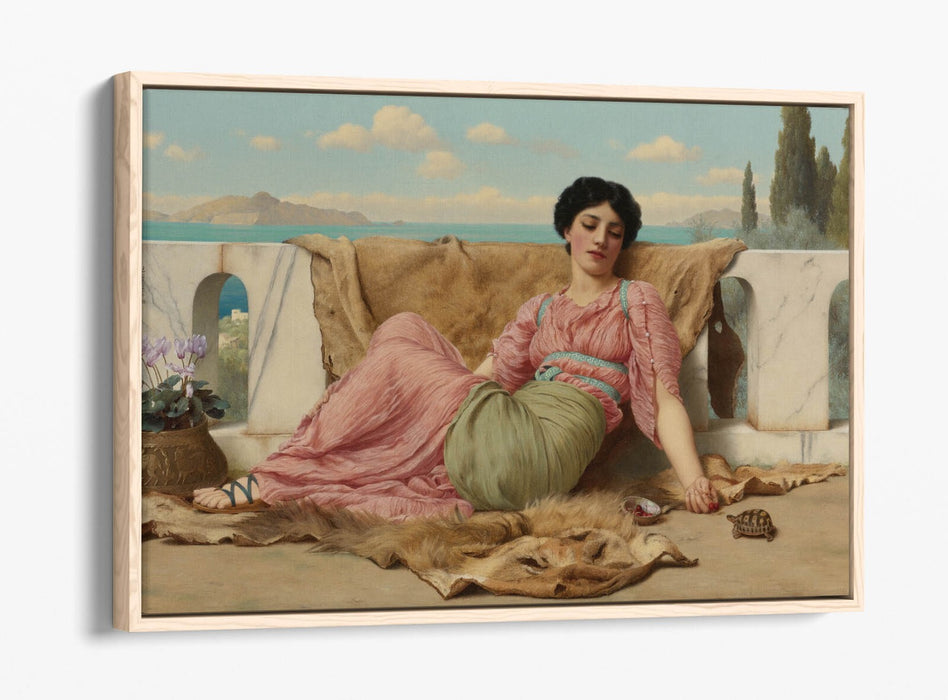 JOHN WILLIAM GODWARD, THE QUIET PET -FLOAT EFFECT CANVAS WALL ART PRINT