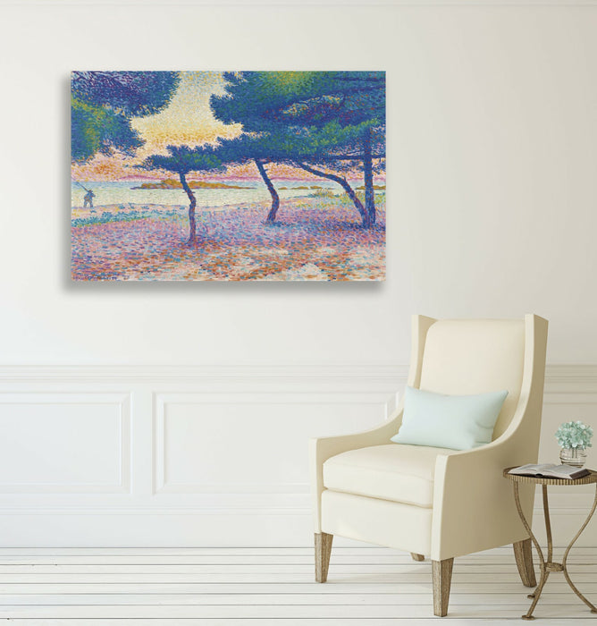 CANVAS WALL ART ARTWORK FRAMED PRINT Henri Edmond Cross Saint-Clair Beach multi