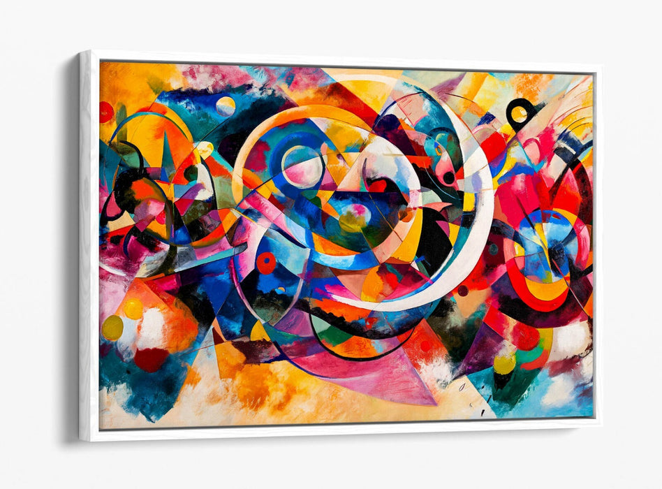 Canvas Art Print – Abstract Multi Colour Painting With Float Effect Frame
