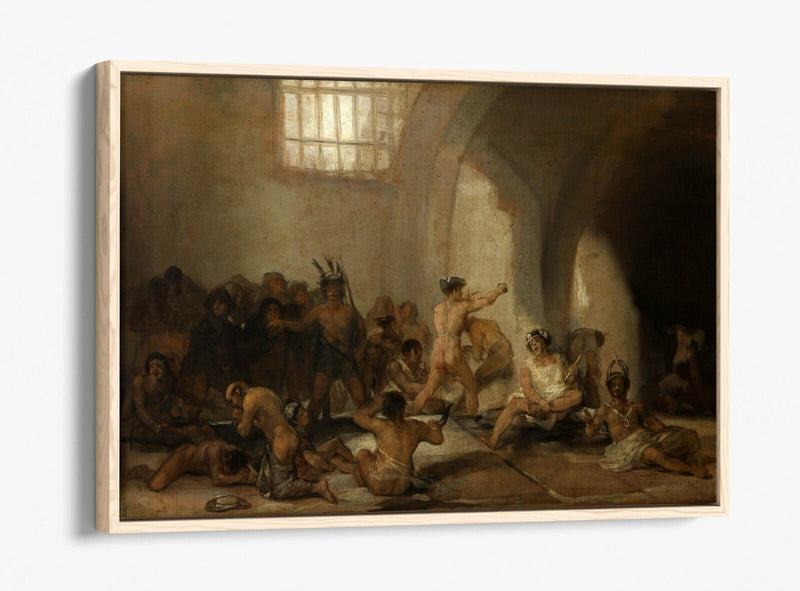 Float Effect Canvas Art – Francisco Goya Madhouse Print on Custom MDF Frame