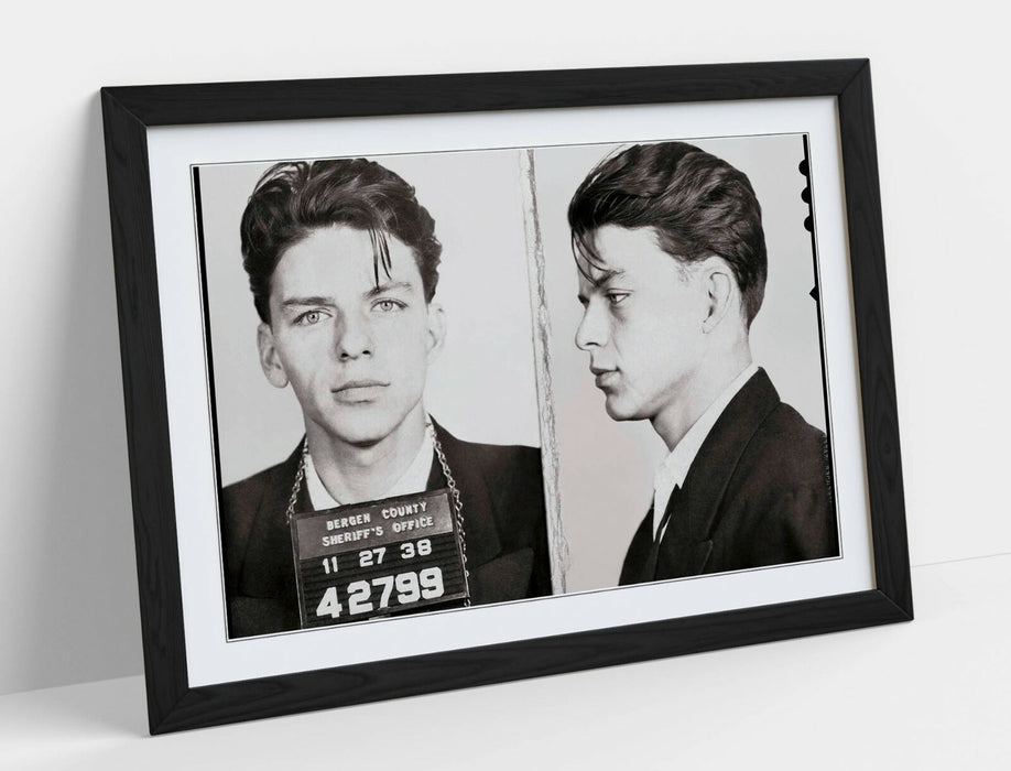 FRANK SINATRA MUGSHOT 2 -ART FRAMED POSTER PICTURE PRINT ARTWORK- BLACK & WHITE