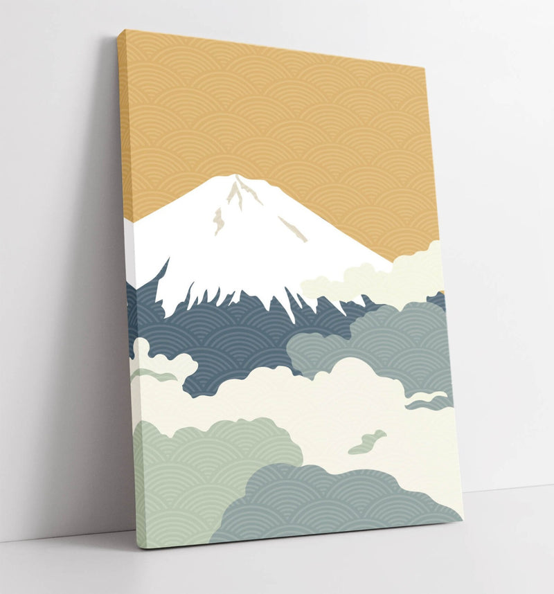 Fuji Mountain Canvas - Minimalist Abstract Wall Art | Handmade UK Print