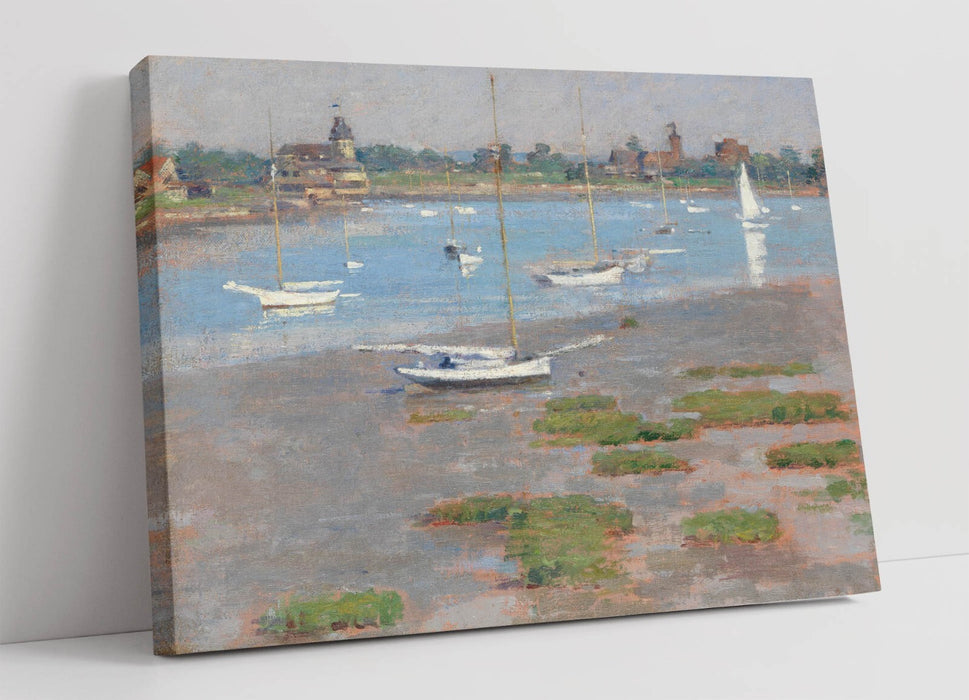 Canvas Wall Art - Theodore Robinson Riverside Yacht Club Print | Premium Varnish Finish