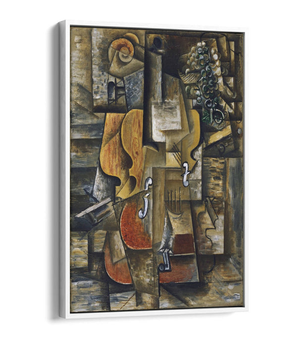 Picasso Canvas Wall Art - Float Effect Canvas Violin Grape Painting on MDF Frame