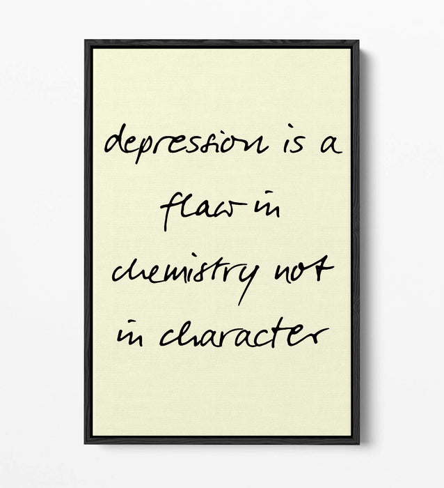 "DEPRESSION IS NOT A FLAW" POSITIVITY QUOTE -FLOAT EFFECT CANVAS WALL ART PRINT