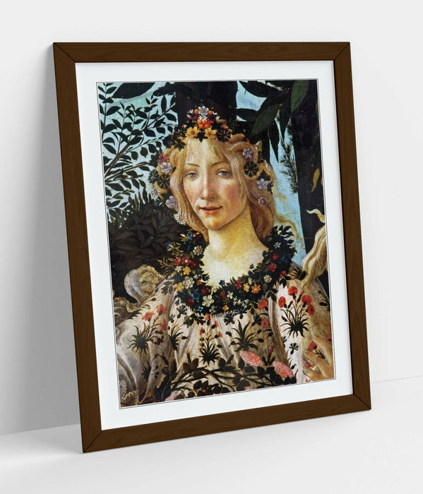 Framed Art Print - Sandro Botticelli Primavera Wall Art Picture With Woodgrain Frame