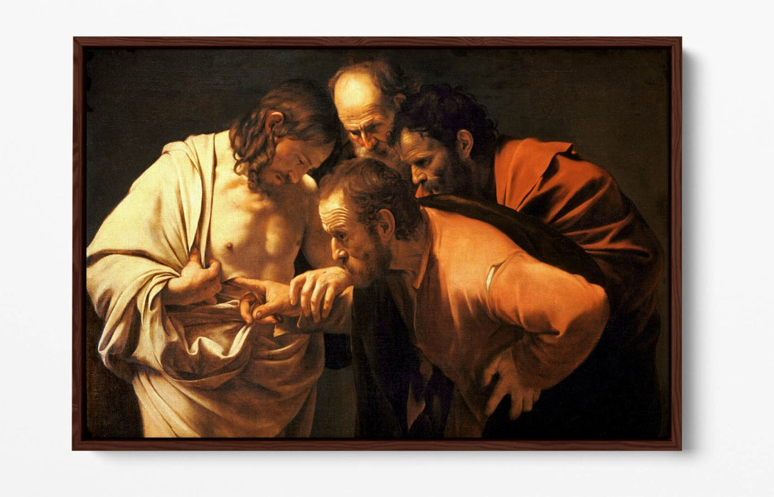 CARAVAGGIO, THE INCREDULITIY OF SAINT THOMAS -FLOAT EFFECT CANVAS WALL ART PRINT