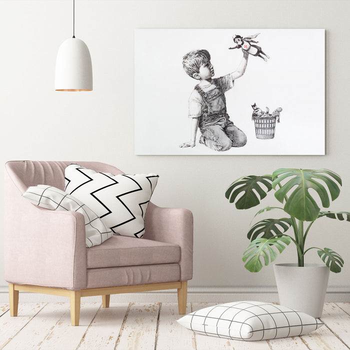 BANKSY GAME CHANGER SUPER NURSE CANVAS WALL ART PRINT ARTWORK GRAFFITI  LND