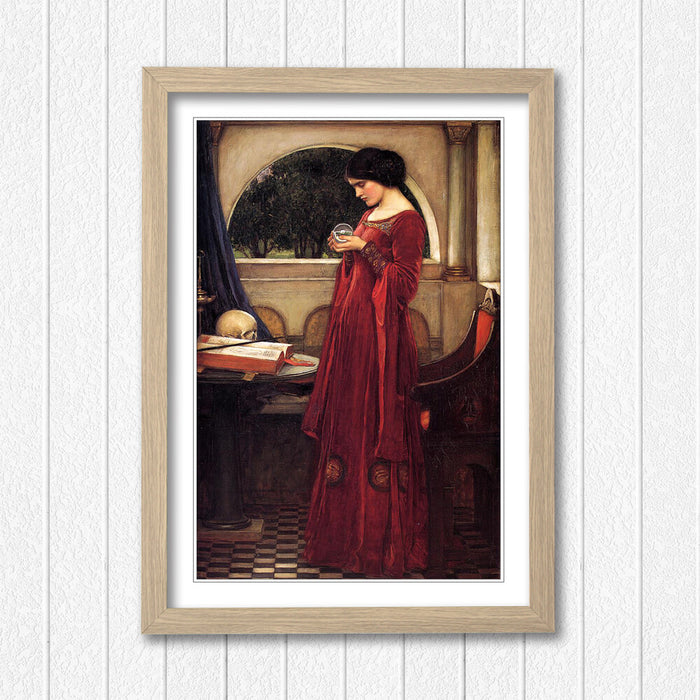 JOHN WILLIAM WATERHOUSE CRYSTAL BALL FRAMED ART POSTER PAINTING PRINT 4 SIZES