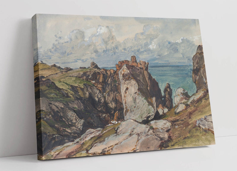 Canvas Wall Art - Eugene Isabey Cliffs By The Sea At Cezembre | Handmade Print