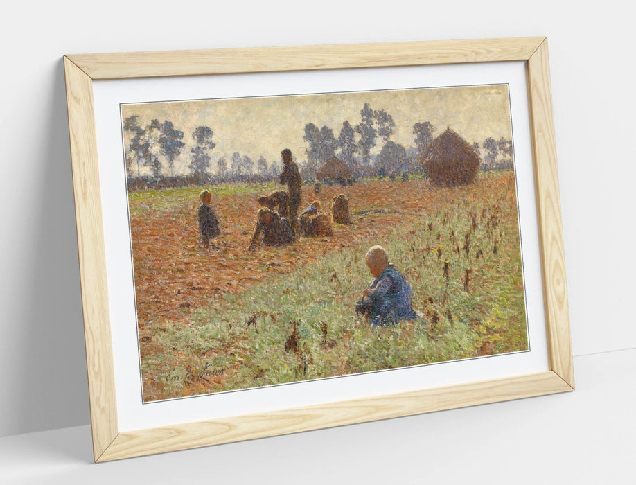 Framed Wall Art - Emile Claus Gathering Grain Painting Print 4 Sizes Ready To Hang