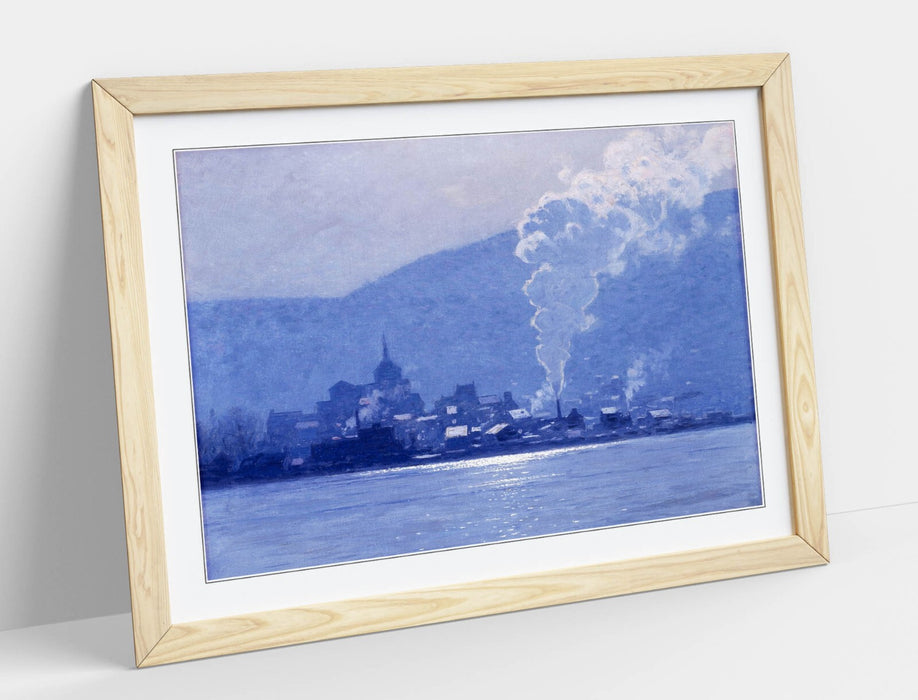 Framed Wall Art - L. Birge Harrison Steam Train Painting | Matte Finish Print