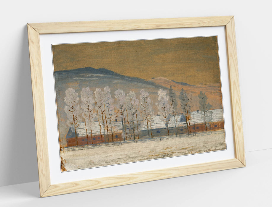 Framed Art Poster - Winter Landscape Art by Ferdinand Katona | Handmade Wall Decor