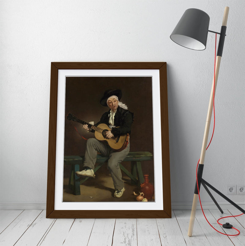 Framed Art Poster – Edouard Manet Spanish Singer Painting | Handmade Woodgrain Frame