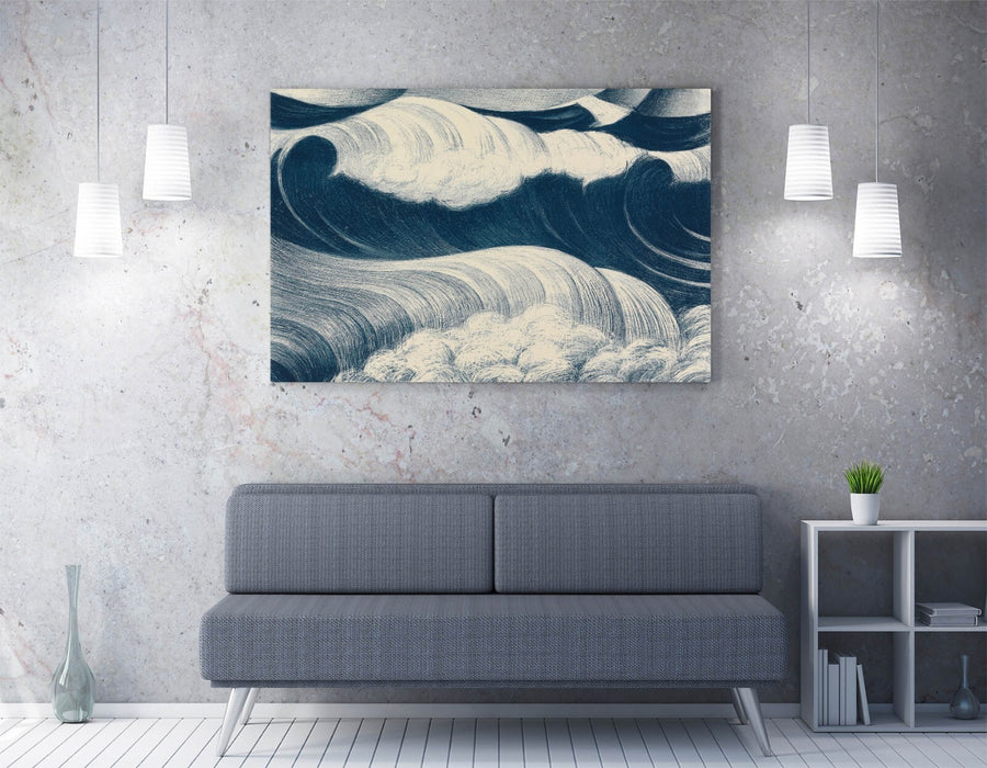 Canvas Wall Art - Wave Canvas Print | Handmade UK Artwork, Ready To Hang