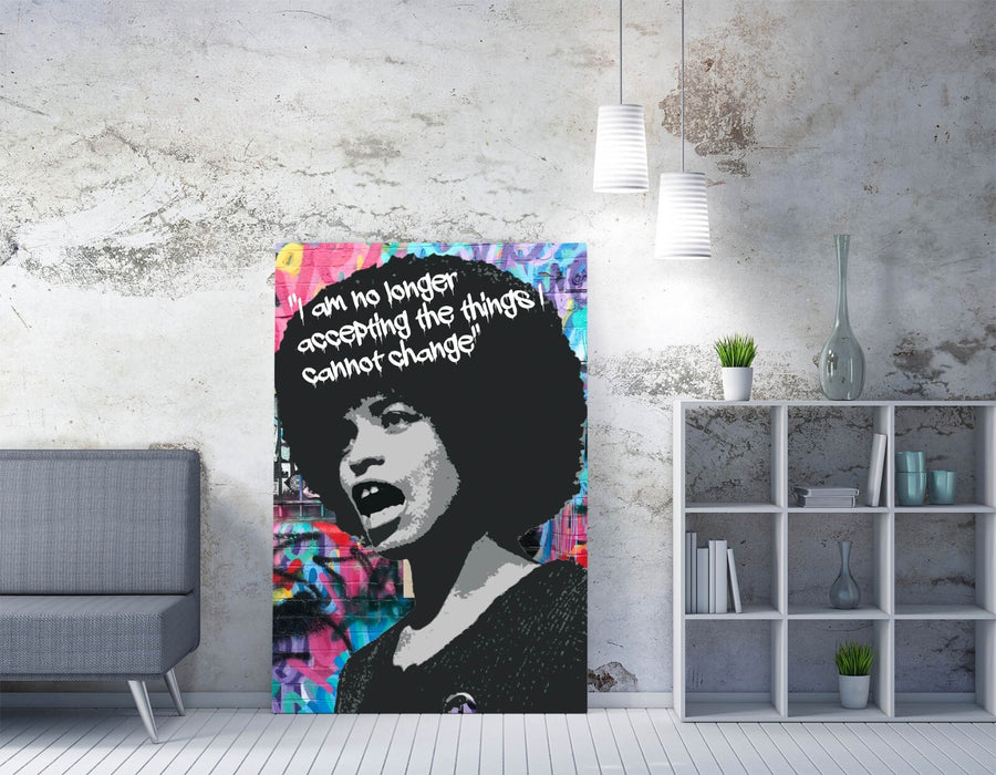 ANGELA DAVIS ACTIVIST GRAFFITI QUOTE -CANVAS WALL ART PRINT ARTWORK BANKSY STYLE