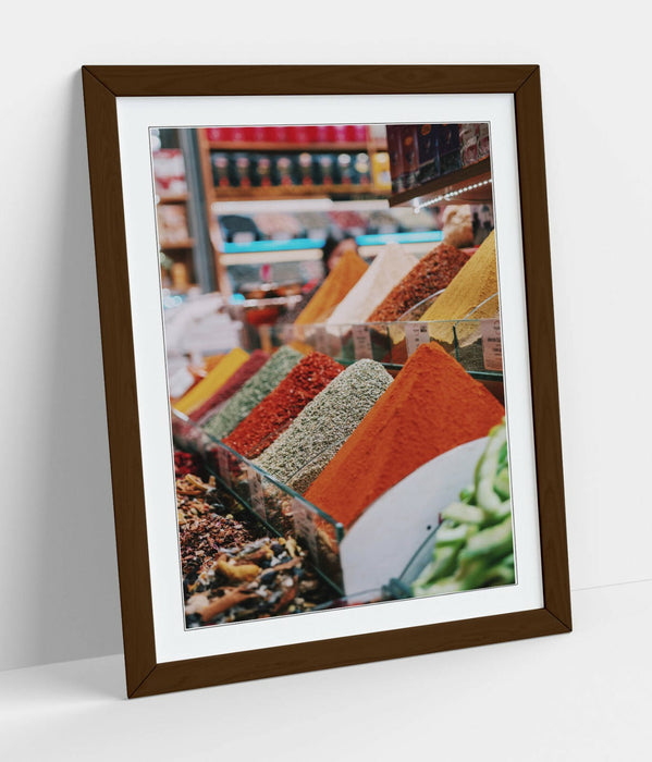 Framed Kitchen Poster - Colorful Spice Stack Print | Handmade Wall Art