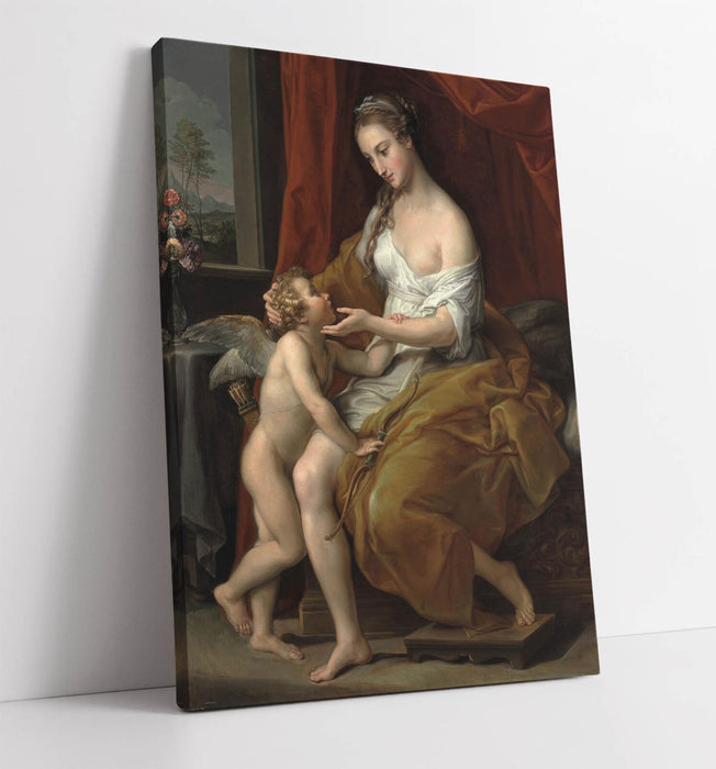 POMPEO BATONI, VENUS CARESSING CUPID -CANVAS WALL ARTWORK PIC PRINT