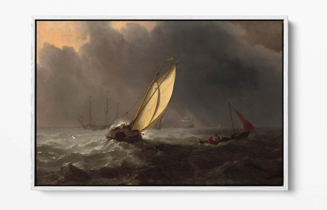 Float Effect Canvas Art - Premium Varnish Satin Finish, Willem Van De Velde Print