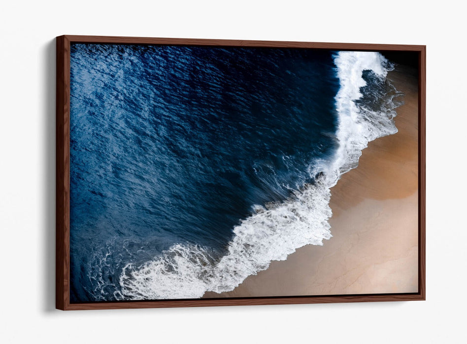 Seashore Canvas Art - Aerial Photography Print | Float Effect Canvas Wall Decor