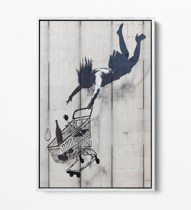 Graffiti Canvas Wall Art – Banksy Float Effect Canvas Print With Premium Varnish