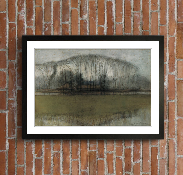 Mondrian Framed Wall Art – Line of Trees Print | Modern Art Print, Gallery Frame