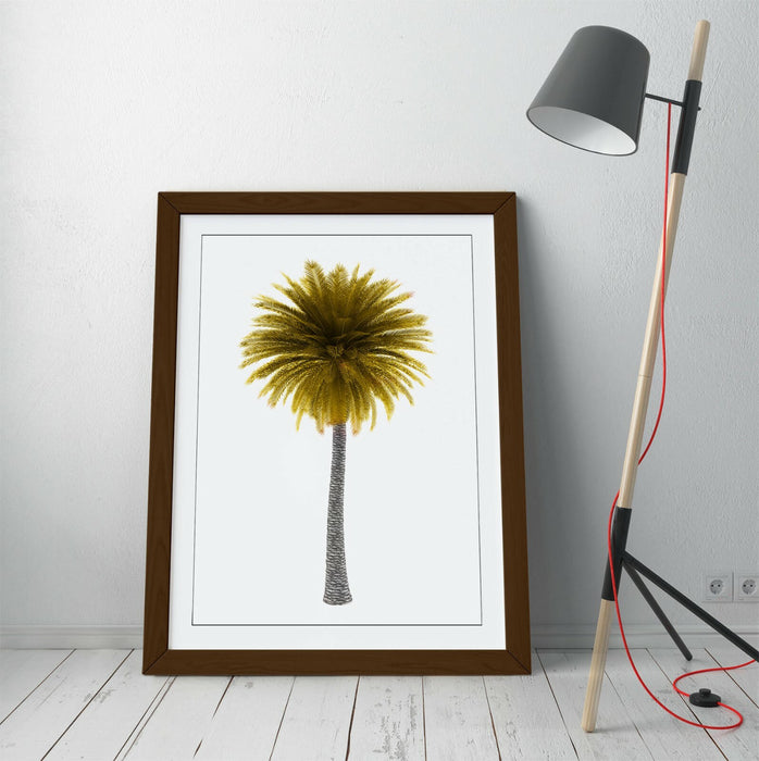 YELLOW PALM TREE -ART FRAMED POSTER PICTURE PRINT ARTWORK-