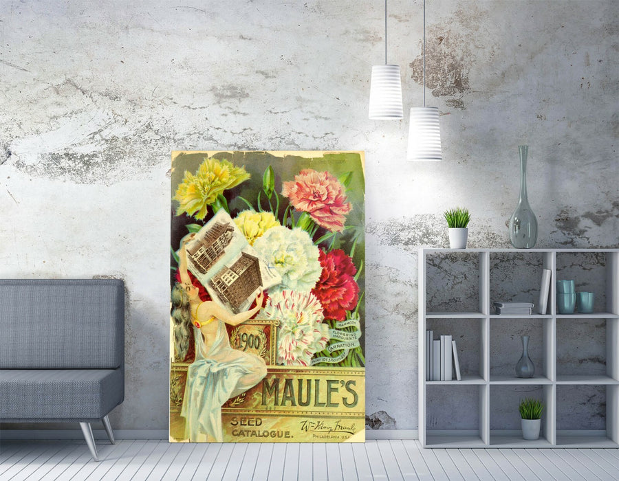 QUIRKY VINTAGE FLOWERS ADVERTISEMENT ART POSTER -CANVAS WALL ART PICTURE PRINT