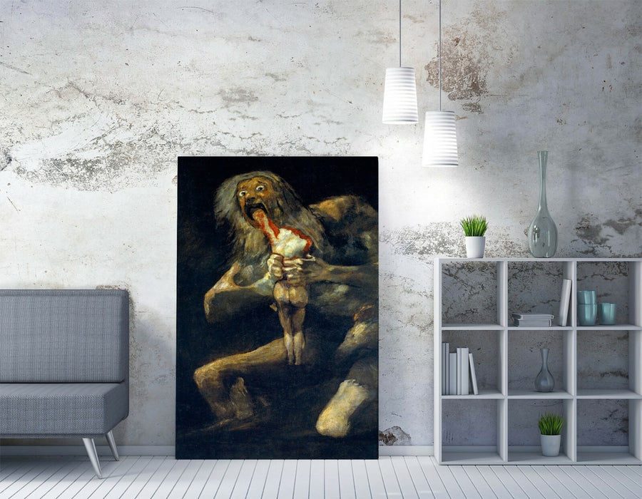 FRANCISCO GOYA, SATURN DEVOURING HIS SON -CANVAS WALL ART PRINT ARTWORK FRAME