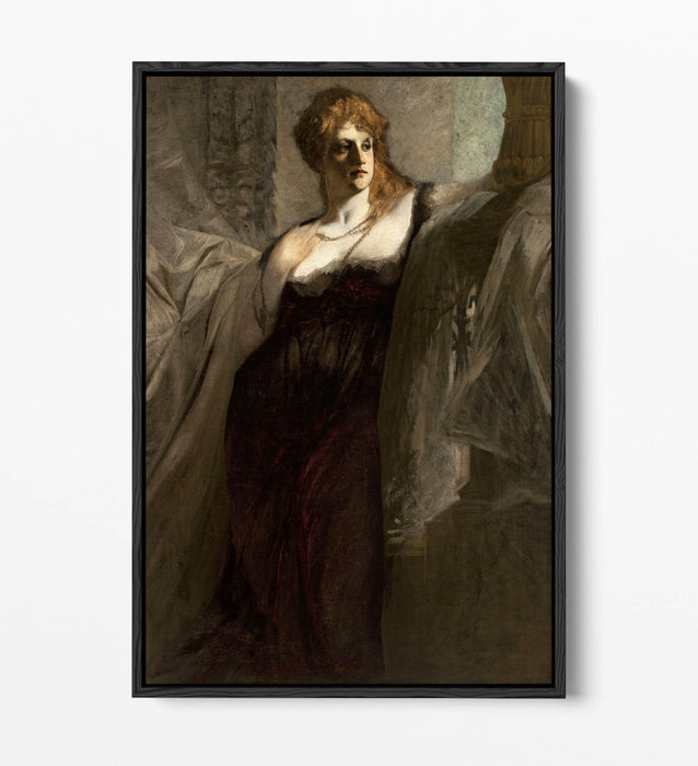 HANS MAKART, PORTRAIT OF A YOUNG WOMAN -FLOAT EFFECT CANVAS WALL ART PIC PRINT