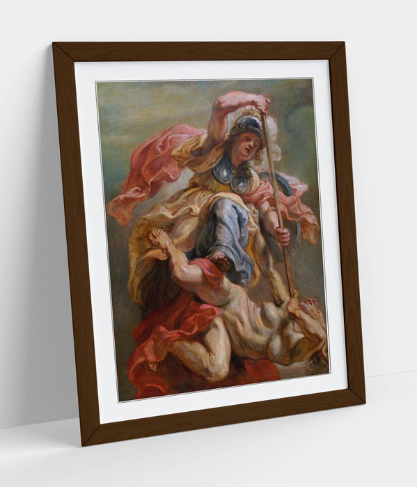 Framed Wall Art Poster | Peter Paul Rubens Minerva Slaying Discord Print - Matte Finish, Ready To Hang