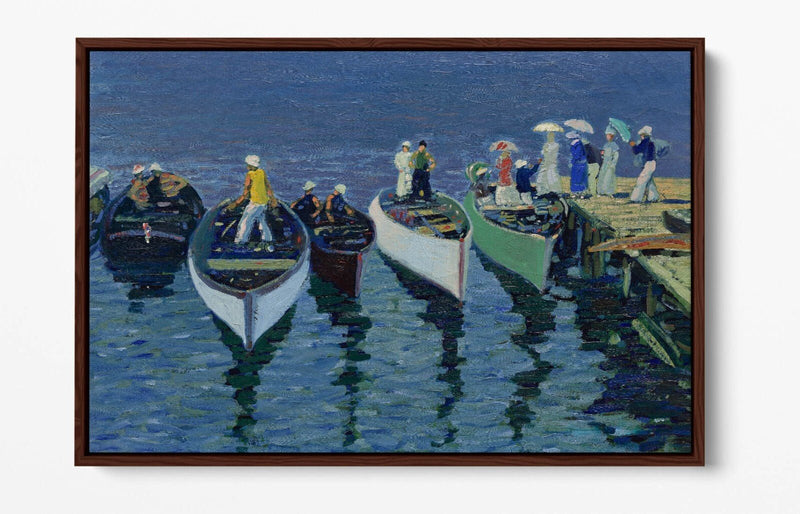 Canvas Wall Art Print - George Luks Holiday On The Hudson | Float Effect, Ready To Hang