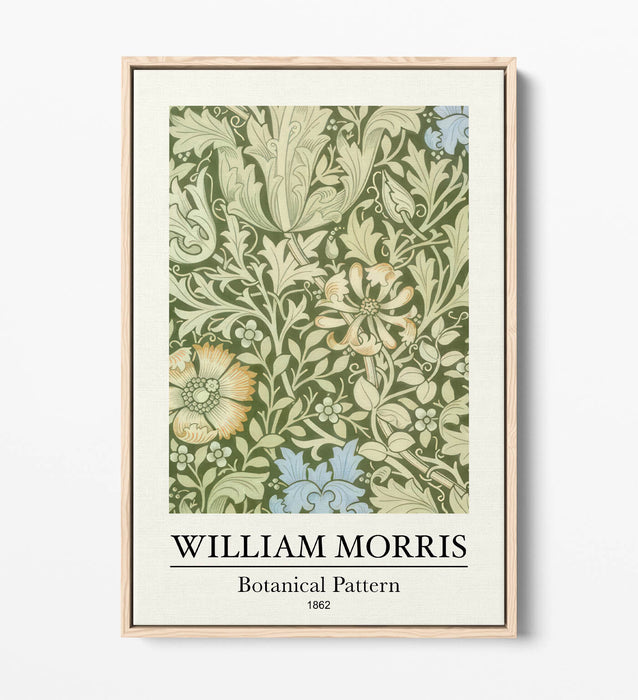 Botanical Canvas Art – William Morris Floral Wall Decor | Handmade Canvas Print