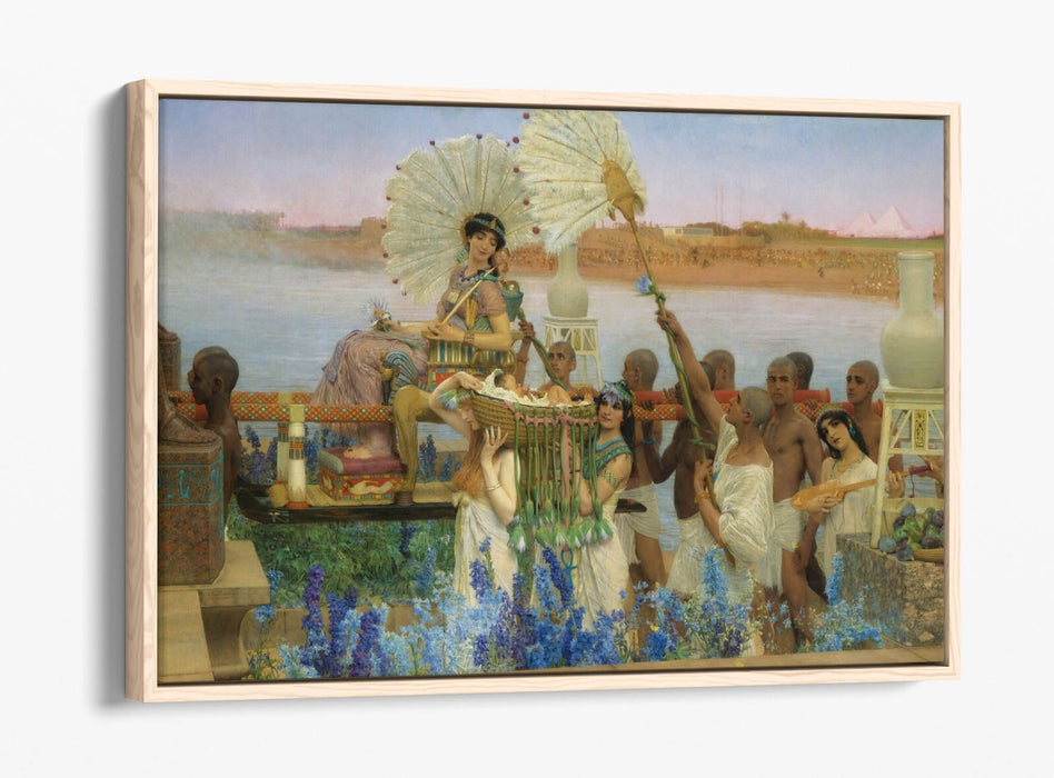 LAWRENCE ALMA TADEMA, THE FINDING OF MOSES -FLOAT EFFECT CANVAS WALL ART PRINT