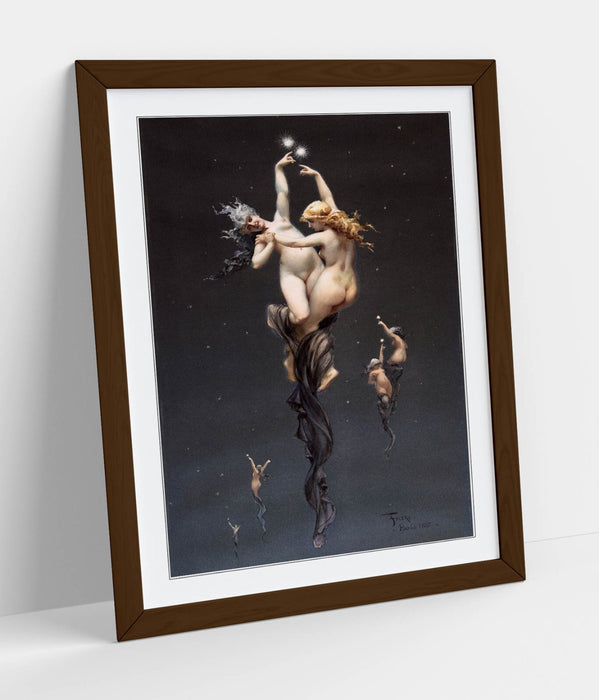 Framed Wall Art Poster - Luis Ricardo Falero Twin Stars Painting Print 4 Sizes