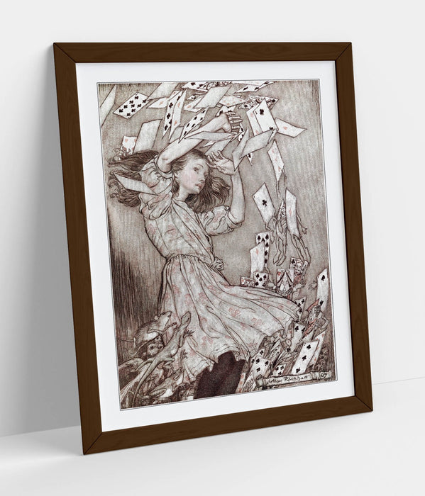 Alice in Wonderland Poster – Framed Art Print on Matte Paper with Faux Wood Frame