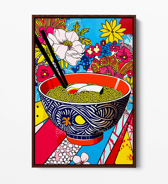 Canvas Wall Art - Multi Colour Ramen Kitchen Decor With Float Effect Print