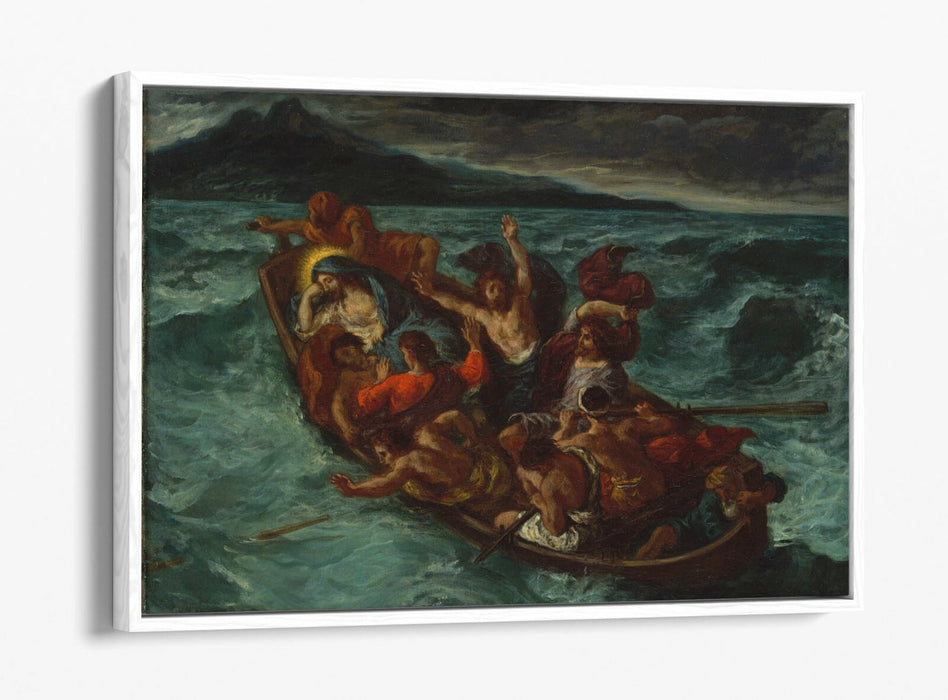 EUGENE DELACROIX, CHRIST ASLEEP DURING TEMPEST -FLOAT EFFECT CANVAS ART PRINT