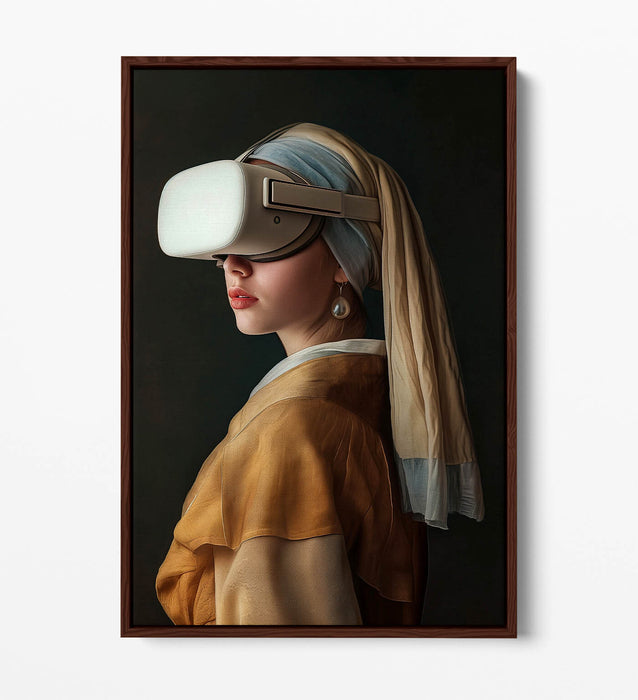 Pearl Earring Canvas – Contemporary Float Effect Canvas Wall Art Print with Premium Varnish Finish